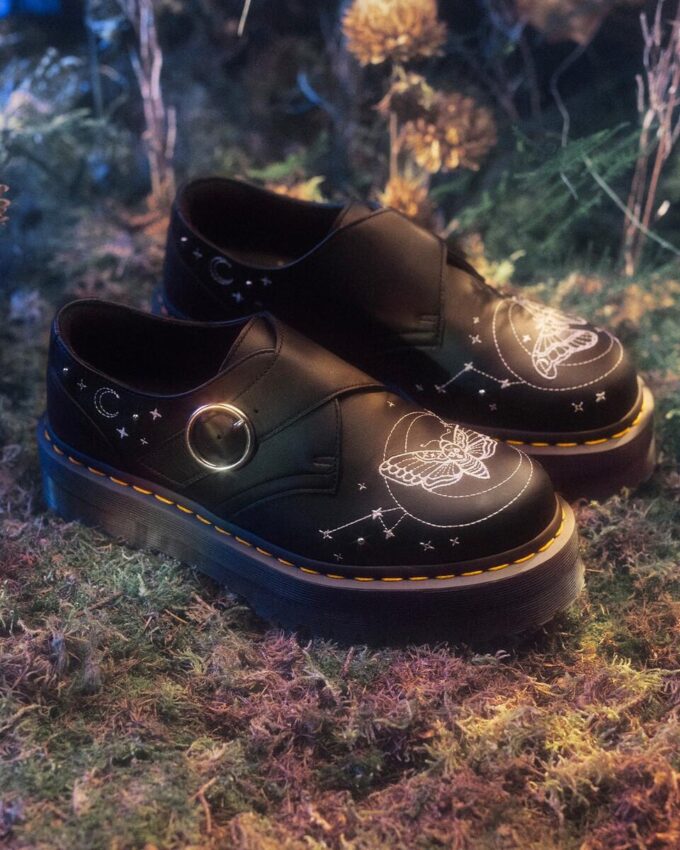 MONK CELESTIAL MOTH Leather Platform Shoes MONK CELESTIAL MOTH Leather Platform Shoes