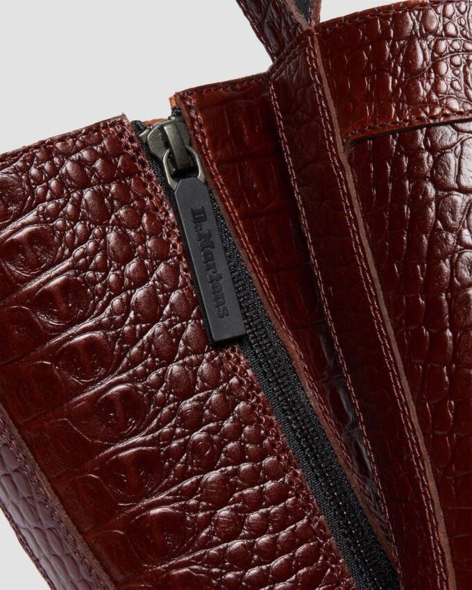 REJENA Croc Emboss Leather Boots REJENA Croc Emboss Leather Boots
