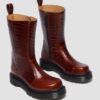 REJENA Croc Emboss Leather Boots REJENA Croc Emboss Leather Boots