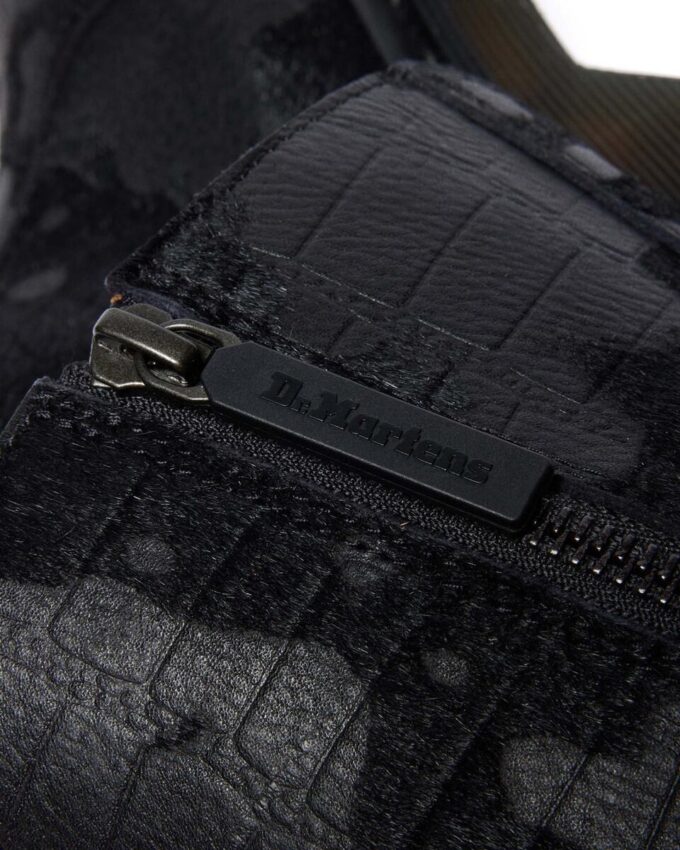 REJENA Hair On Croc Emboss Leather Boots REJENA Hair On Croc Emboss Leather Boots