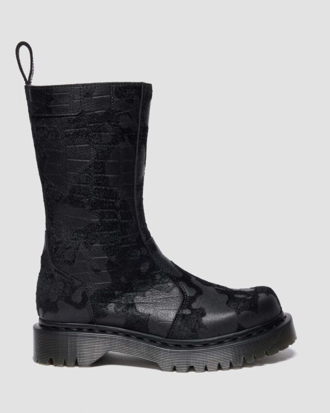 REJENA Hair On Croc Emboss Leather Boots REJENA Hair On Croc Emboss Leather Boots