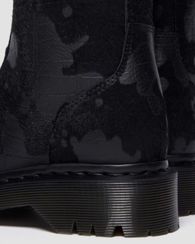 REJENA Hair On Croc Emboss Leather Boots REJENA Hair On Croc Emboss Leather Boots