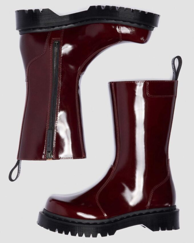 Rejena Lacquered Leather Boots Rejena Lacquered Leather Boots