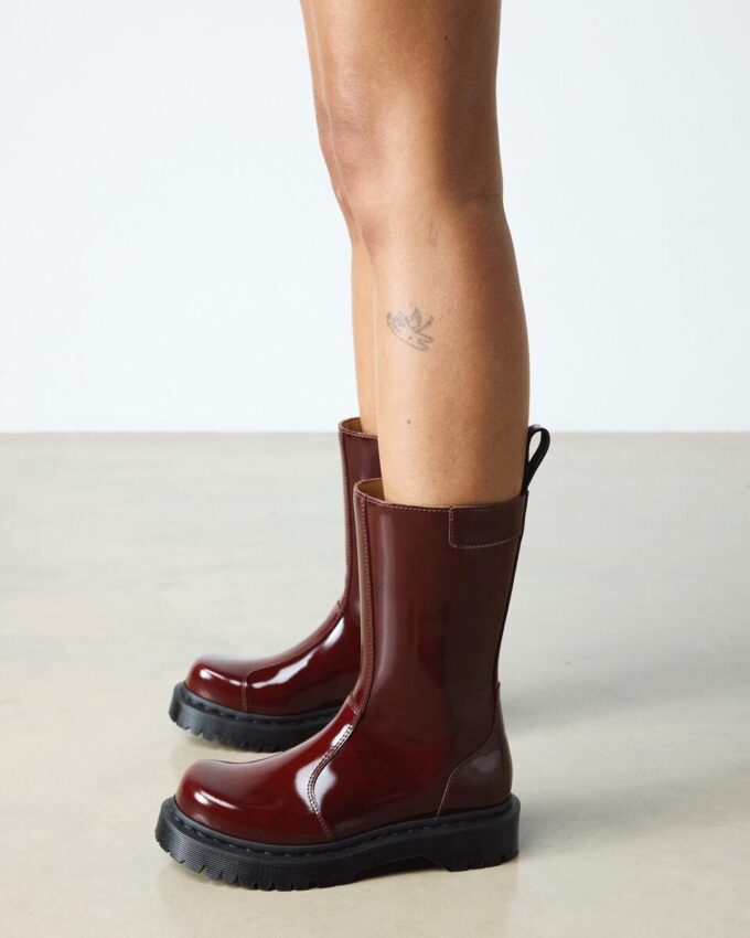 Rejena Lacquered Leather Boots Rejena Lacquered Leather Boots