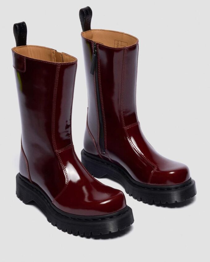 Rejena Lacquered Leather Boots Rejena Lacquered Leather Boots