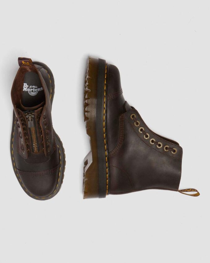 Sinclair Crazy Horse Leather Platform Boots Sinclair Crazy Horse Leather Platform Boots