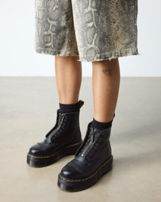 SINCLAIR Milled Nappa Leather Platform Boots