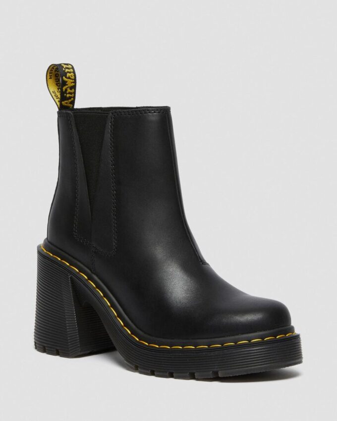 SPENCE Leather Flared Heel Chelsea Boots SPENCE Leather Flared Heel Chelsea Boots