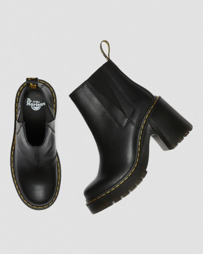 SPENCE Leather Flared Heel Chelsea Boots SPENCE Leather Flared Heel Chelsea Boots