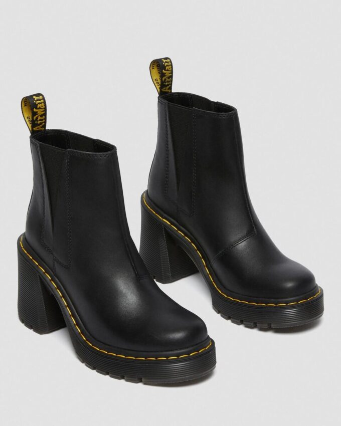 SPENCE Leather Flared Heel Chelsea Boots SPENCE Leather Flared Heel Chelsea Boots