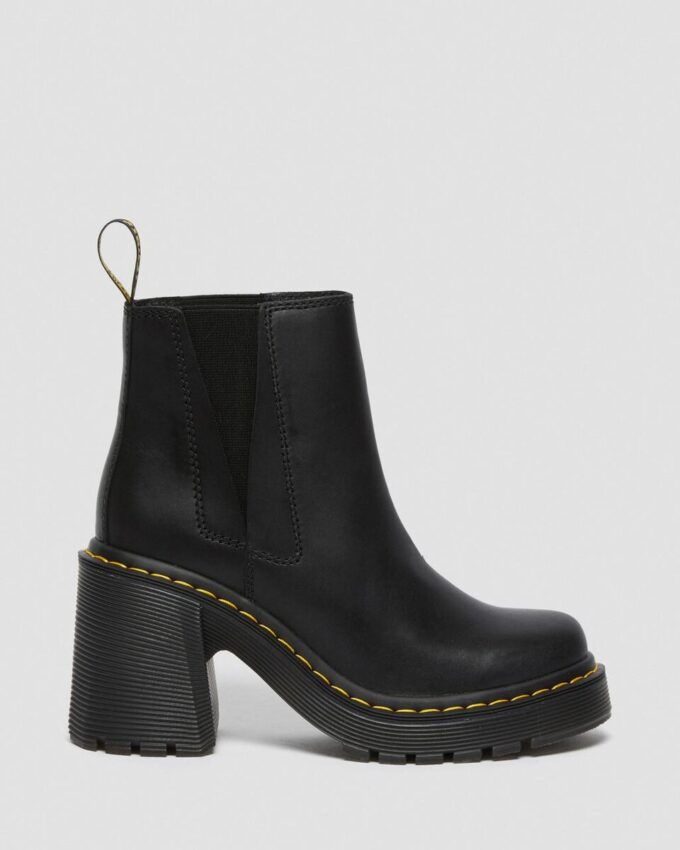 SPENCE Leather Flared Heel Chelsea Boots SPENCE Leather Flared Heel Chelsea Boots