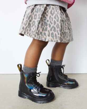 TODDLER 1460 RAINBOW Patent Leather Lace Up Boots