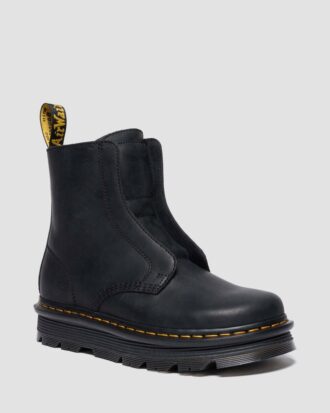 Zebzag Laceless Slip On Leather Boots