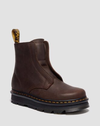 Zebzag Laceless Slip On Leather Boots