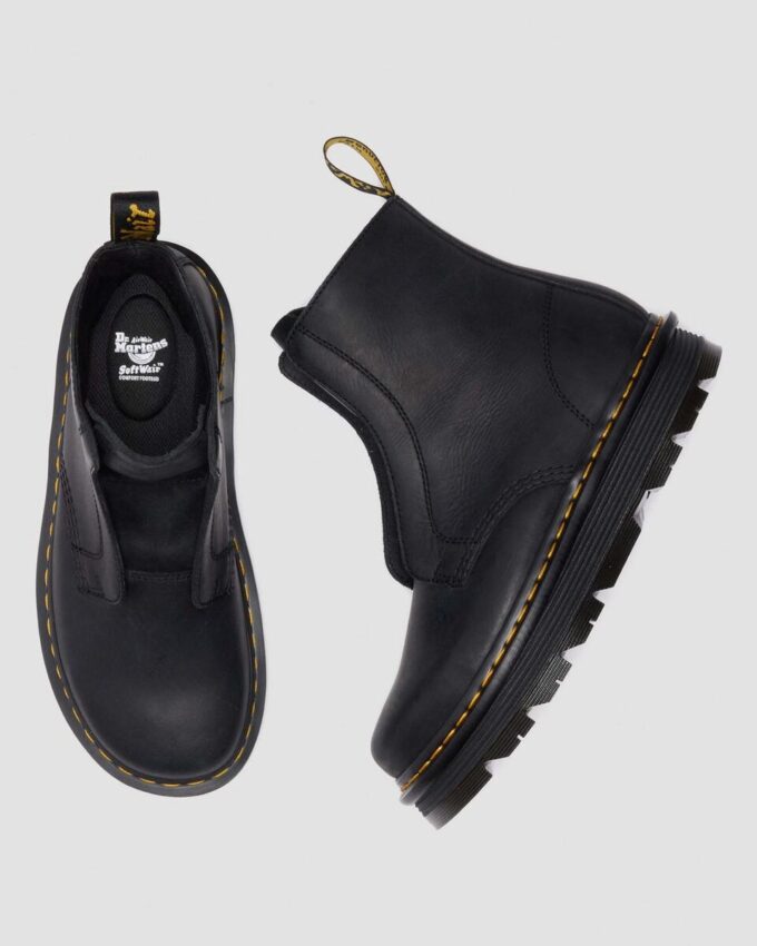 Zebzag Laceless Slip On Leather Boots