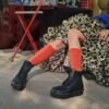 Zebzag Laceless Slip On Leather Boots