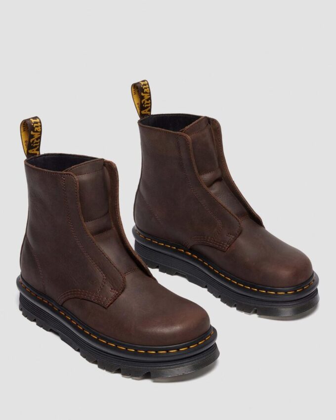 Zebzag Laceless Slip On Leather Boots
