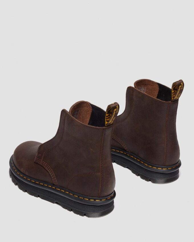 Zebzag Laceless Slip On Leather Boots