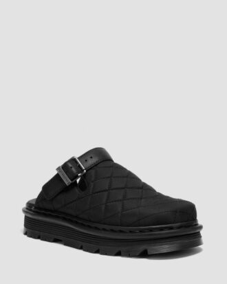Zebzag Quilted Canvas Slingback Platform Mules