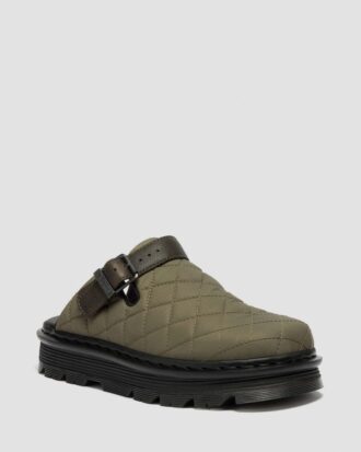 Zebzag Quilted Canvas Slingback Platform Mules